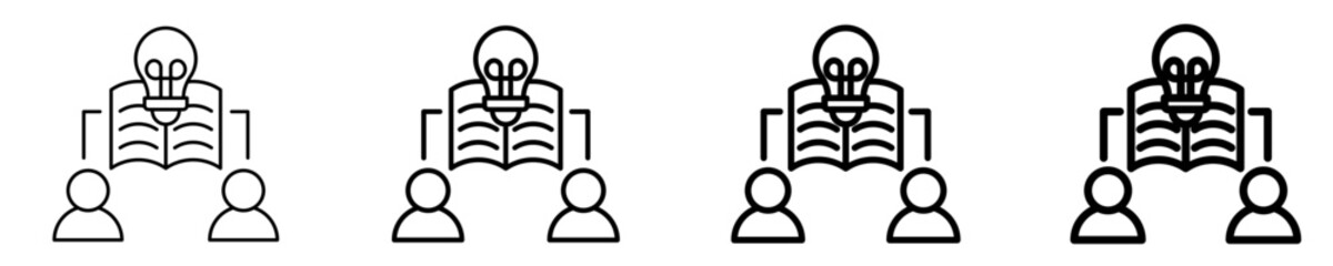 Knowledge Sharing  Icon Set Different Style Collection