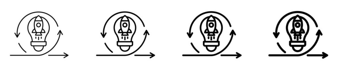 Innovation Sprint  Icon Set Different Style Collection