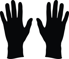 Black silhouette of open hands