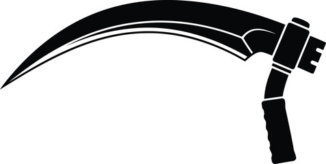 Grim reaper scythe silhouette - black on white