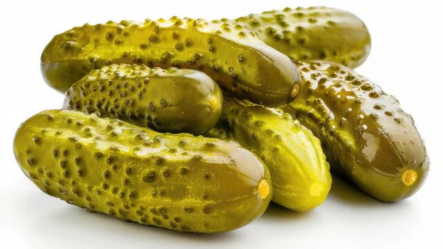 Video A pile of pickles stacked on top of each other, a unique and quirky arrangement