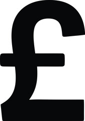 Black pound sterling symbol on white background
