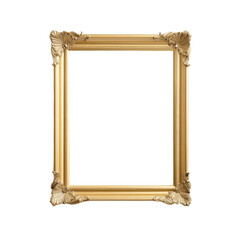Elegant ornate gold frame with leaf detailing against black background