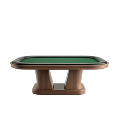 Elegant wooden poker table with green felt and modern design