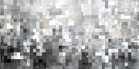 Abstract geometric background composed of numerous square blocks in shades of gray and white.