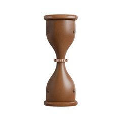 Elegant wooden hourglass timer with modern design on black background