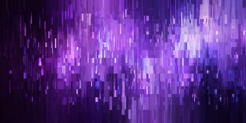 Digital abstract background displays vibrant cascading purple light particles.
