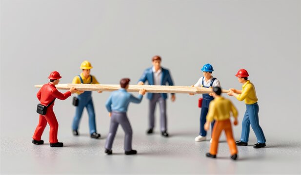 Building teamwork among diverse construction workers during a collaborative project - Powered by Adobe