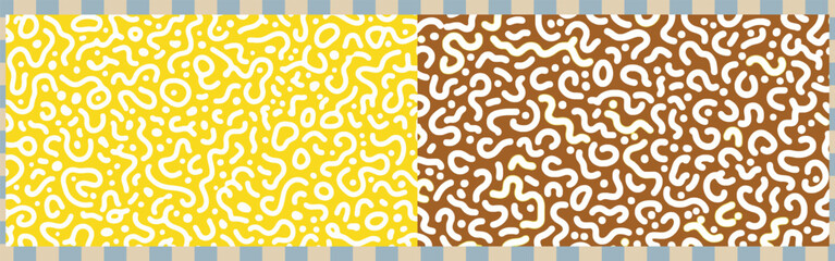 Abstract background featuring a retro style with yellow and brown colors and rounded shapes design