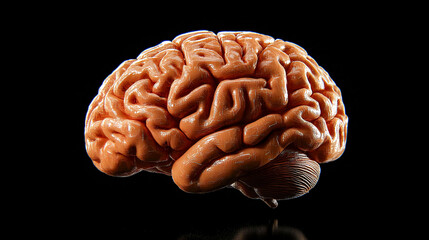 Human or virtual brain model in cyberspace, futuristic sci-fi concept, digital neural network, tech wallpaper illustration, advanced artificial intelligence theme, modern cyber aesthetic artwork