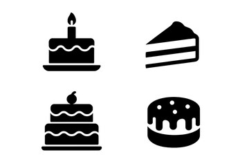 Celebratory cakes and desserts displayed on a white background for festive occasions and events