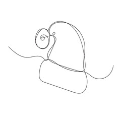 continuous line drawing Santa hat illustration