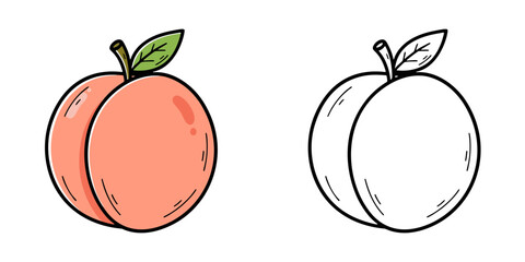 シンプルな桃のアイコンイラスト