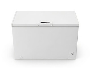 Modern white chest freezer with digital display