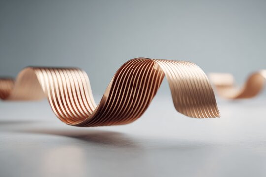 Metallic Rose Gold Abstract Helix Art - Powered by Adobe