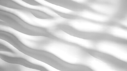 Obraz premium Elegant white wavy abstract background with gentle shadows, creating a serene, minimalist texture. Smooth curves and soft light interplay beautifully.