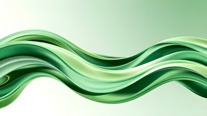 Obraz premium 그린 연두색 컬러 웨이브 3D 입체감잇는 배경용 그래픽Green light green color wave 3D stereoscopic background graphic