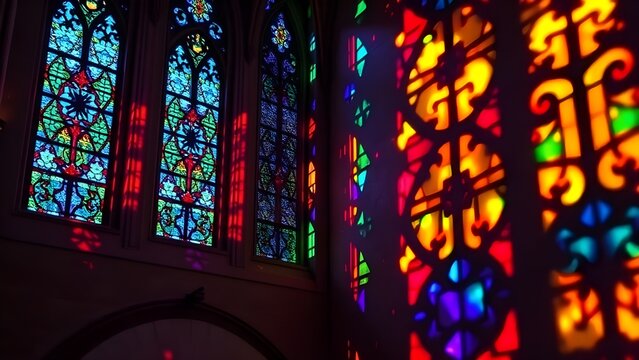 가톨릭 성당 스테인드 글라스 창문Catholic Church Stained Glass Window