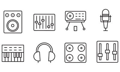 Music Icons Collection – Musical Instrument Symbols, Studio Tools & Sound Design Elements
