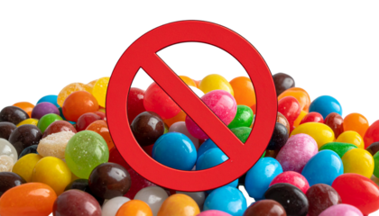 Avoid Sweet Candies isolated on transparent background 