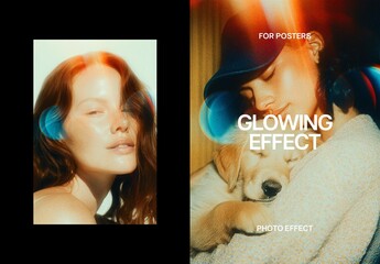 Light Leak Poster Photo Effect Mockup