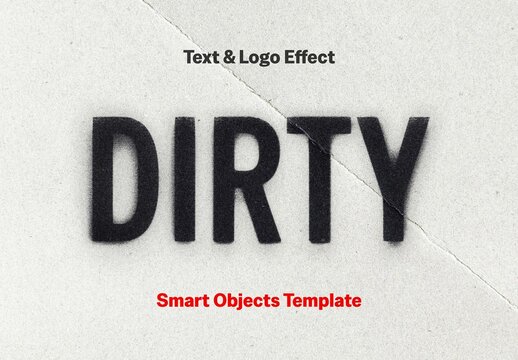 Dirty Print Text & Logo Effect Mockup