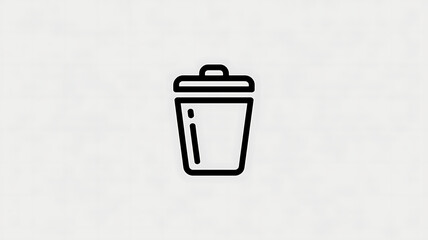 Simple Trash Can Line Icon for Deletion