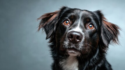 This heartwarming close-up features an adorable dog with expressive eyes and soft fur, capturing the essence of loyalty and affection in a professional studio setting.