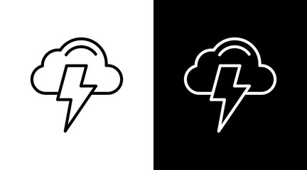 Thunderstorm  White Icon Set Design