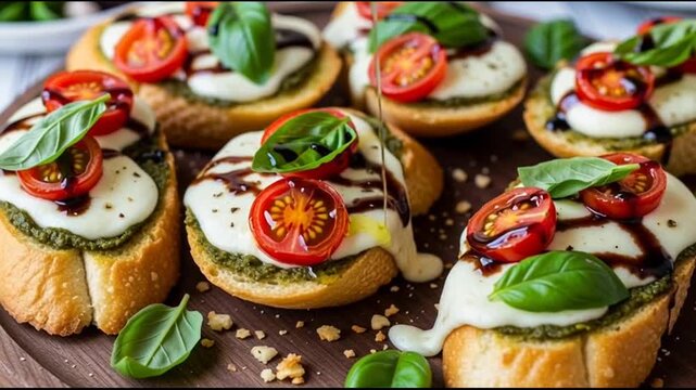 Pesto Caprese Garlic Bread