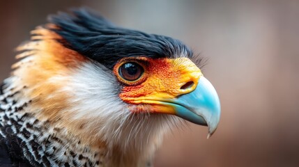 A striking close-up portrait of a vibrant bird, showcasing its intricate features and colors that highlight the beauty of wildlife amidst a soft, blurred backdrop.