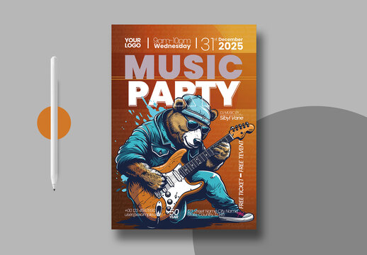 Music Night DJ Party Event Poster