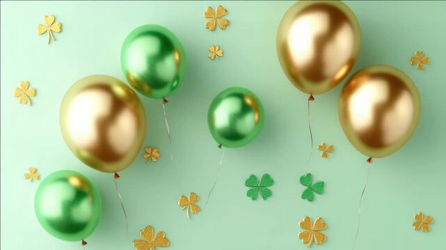 These gold foil balloons celebrate Irish luck and the spirit of St. Patrick's Day with their vibrant green shamrock motif and playful four leaf clovers.