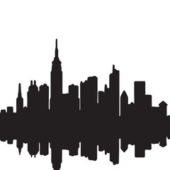 City skylines, silhouette of the city. Cityscape with buildings, Modern city with layers
