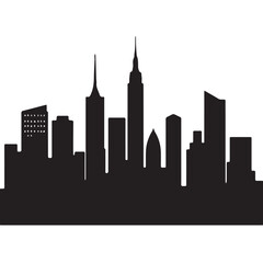 City skylines, silhouette of the city. Cityscape with buildings, Modern city with layers
