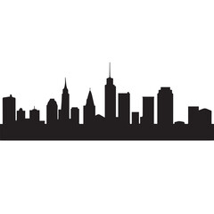 City skylines, silhouette of the city. Cityscape with buildings, Modern city with layers
