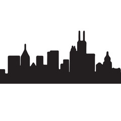 City skylines, silhouette of the city. Cityscape with buildings, Modern city with layers
