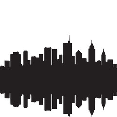 City skylines, silhouette of the city. Cityscape with buildings, Modern city with layers
