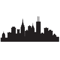 City skylines, silhouette of the city. Cityscape with buildings, Modern city with layers
