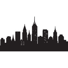 City skylines, silhouette of the city. Cityscape with buildings, Modern city with layers
