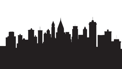 City skylines, silhouette of the city. Cityscape with buildings, Modern city with layers
