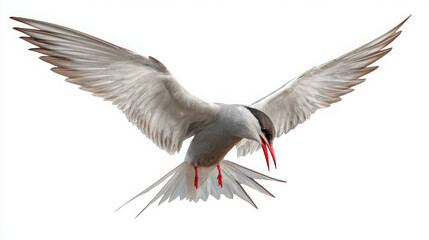 Obraz premium common tern diving isolated on white background