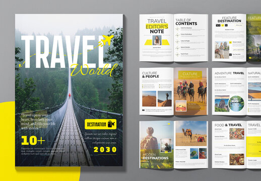 Travel Magazine Layout Template
