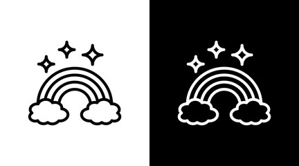 Naklejka premium Rainbow White Icon Set Design