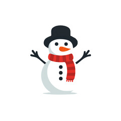 flat_2D_icon_decorative_snowman_isolated_on_a_white, Christmas set collection