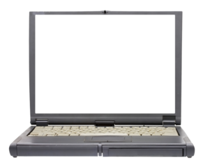 Modern Laptop with Blank White Screen