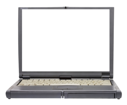 Modern Laptop with Blank White Screen