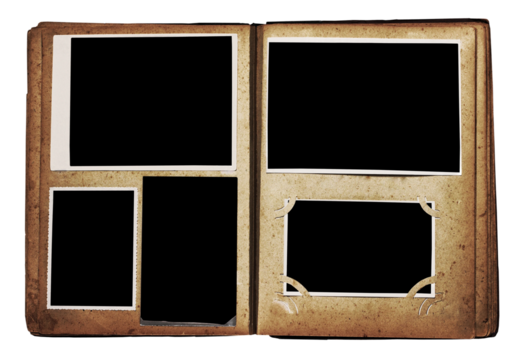 Vintage Photo Album with Blank Frames