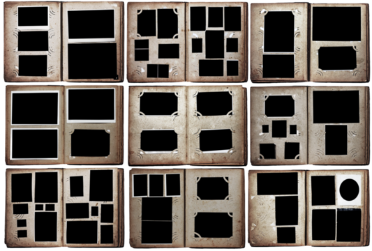 Vintage Photo Album Empty Layout Design