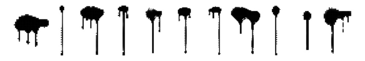 ink drop halftone collection.  vector